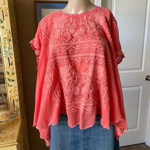 Johnny Was coral blouse